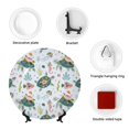 thumbnail image 4 of Daiia Turtle and Sea Life Printed Pattern Ceramic Plate Dinner Plates Bone China Decorative Plates with Display Stand Art Ceramic Ornaments for Wall Hanging Decoration-7in, 4 of 6