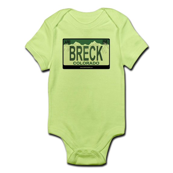 CafePress - Breck License Plate Infant Bodysuit - Baby Light Bodysuit
