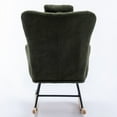 thumbnail image 6 of PARKWELL Accent Rocking Chair for Nursery - Upholstered Rocker with Wood Leg for Living Room Bedroom - Green, 6 of 7