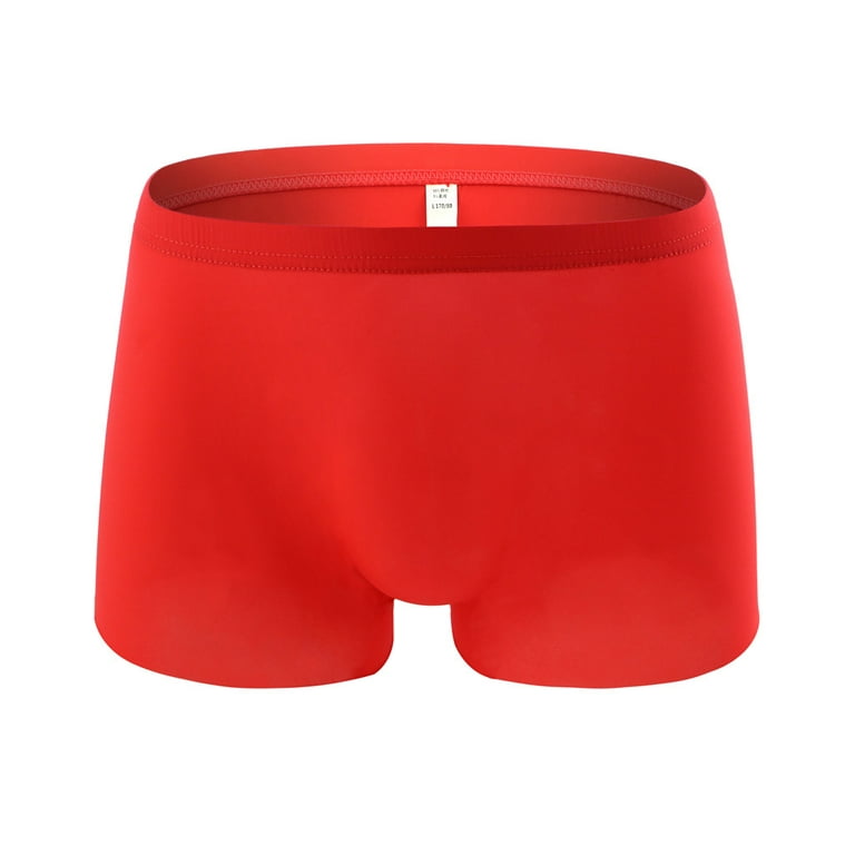 Lopecy-Sta Men Underwear Comfortable Sweat-absorbent Ice-Silk Cool Boxer  Splic Briefs Boxers for Men Sales Clearance Mens Boxer Briefs Gray - XXL