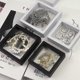 thumbnail image 3 of 9 Portable Hand Jewelry Badge Storage Box PE Film Suspended Jewelry Box Dust-proof and Oxidation-proof Earrings Earrings Storage 7*7cm (White), 3 of 5