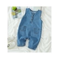 thumbnail image 3 of Bagilaanoe Newborn Baby Girl Boy Denim Jumpsuit Sleeveless Romper Overalls 3M 6M 9M 12M 18M Infant Long Pants Casual Outfits, 3 of 9
