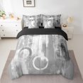 thumbnail image 2 of Erosebridal Geometric Circle Bed in a Bag Full size,Grey White Bed Set,Gradient Round Bedding Full Size,Super Cozy Ombre Room Decor,Reversible,7-Piece, 2 of 6