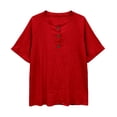 thumbnail image 3 of Bixock Maternity Tops for Women Short Sleeve Button Front Pregnant Tops Crew Neck Maternity Shirts Soft Breathable Maternity Blouse Comfortable Maternity Clothings, 3 of 5