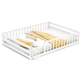 thumbnail image 1 of Costway Full Size Floor Bed with Full Length Safety Guardrails & Door for Boys, Girls White, 1 of 10
