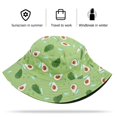 thumbnail image 5 of KAIYANG Sombrero de pescador para mujer, con estampado de fresas, ala ancha, reversible, de doble cara, para pesca, color rosa y verde, 5 of 5