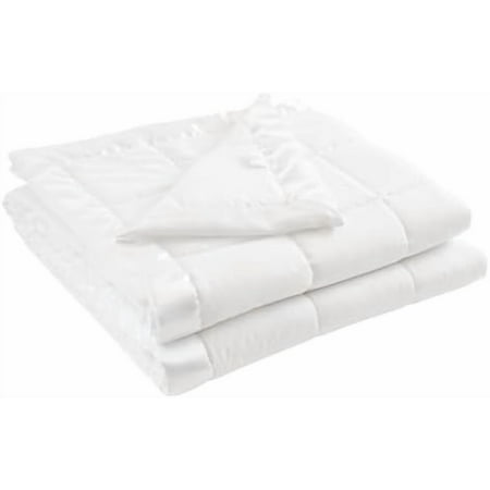 Windom Down Alternative Blanket, Premium 3M Scotchgard Moisture Wicking Treatment, Lightweight and Soft Bed Cover For All Season, Satin Trim, White Twin
