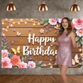 thumbnail image 6 of Floral Design  Banner Butterfly Accent Floral Celebration Display Wooden Background Fairy Lights Birthday Party Backdrop for birthday party garden party photo backdrop, 6 of 8