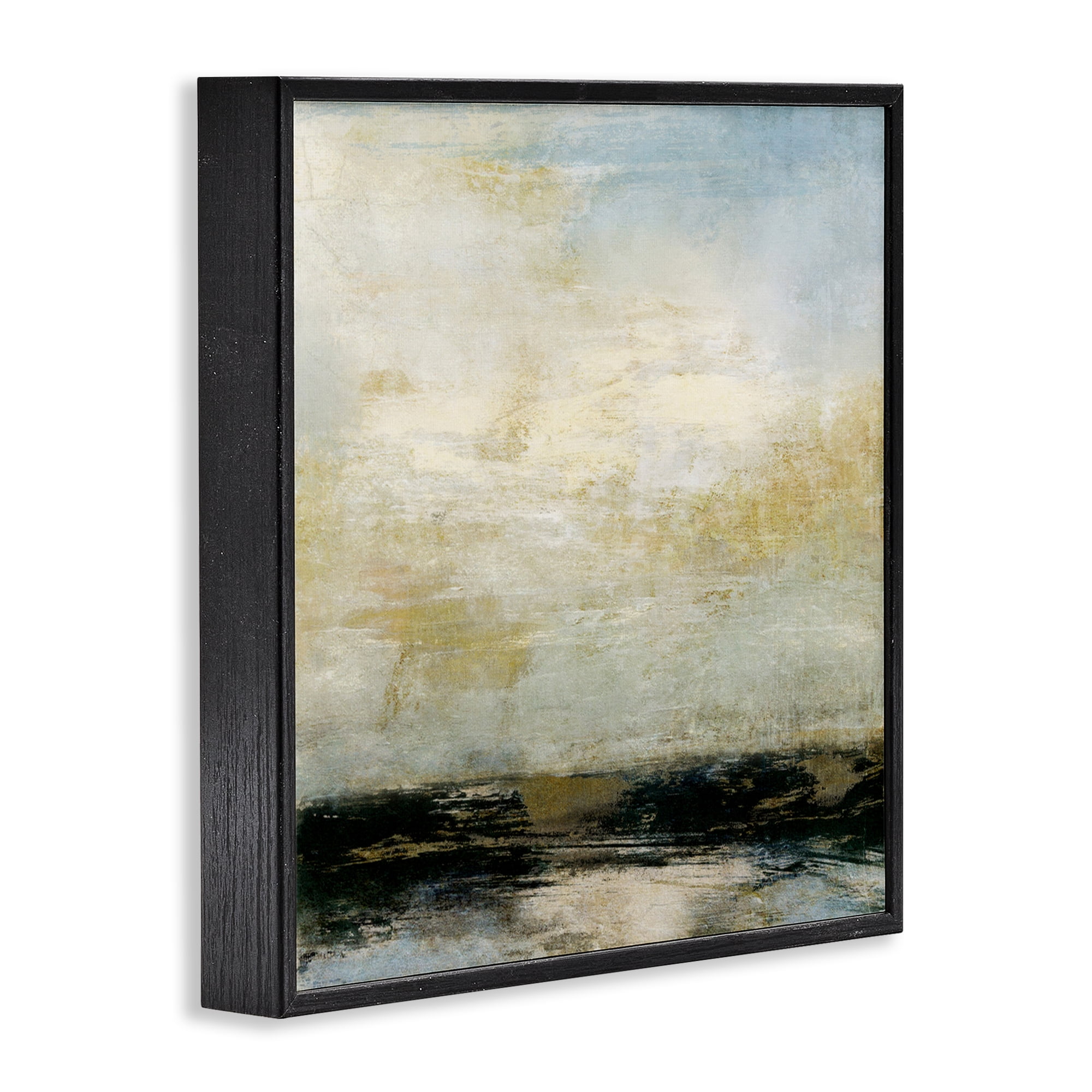 Stupell Industries Abstract Paint Streak Landscape Landscape Painting Black Framed Art Print Wall Art, 24 x 24