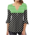 thumbnail image 2 of Fiudx Ofertas de La Semana Camiseta Estampada a La Moda para Mujer, Blusa con Mangas 3/4, Camisetas Informales con Cuello En V, 2 of 5