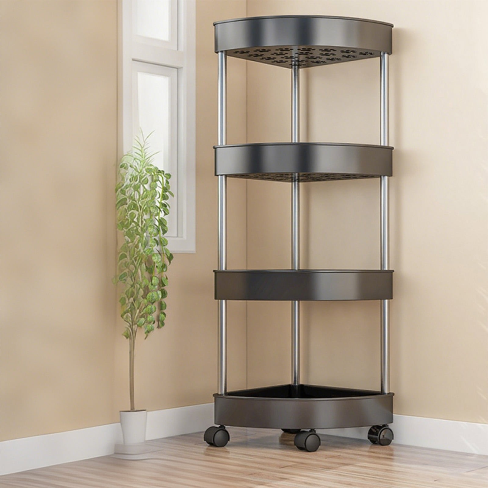 InsCrazy Bathroom Storage Organization Bathroom Corner Storage Shelf Organizer With Detachable 4 for Kitchen Bathroom Laundry Room Office