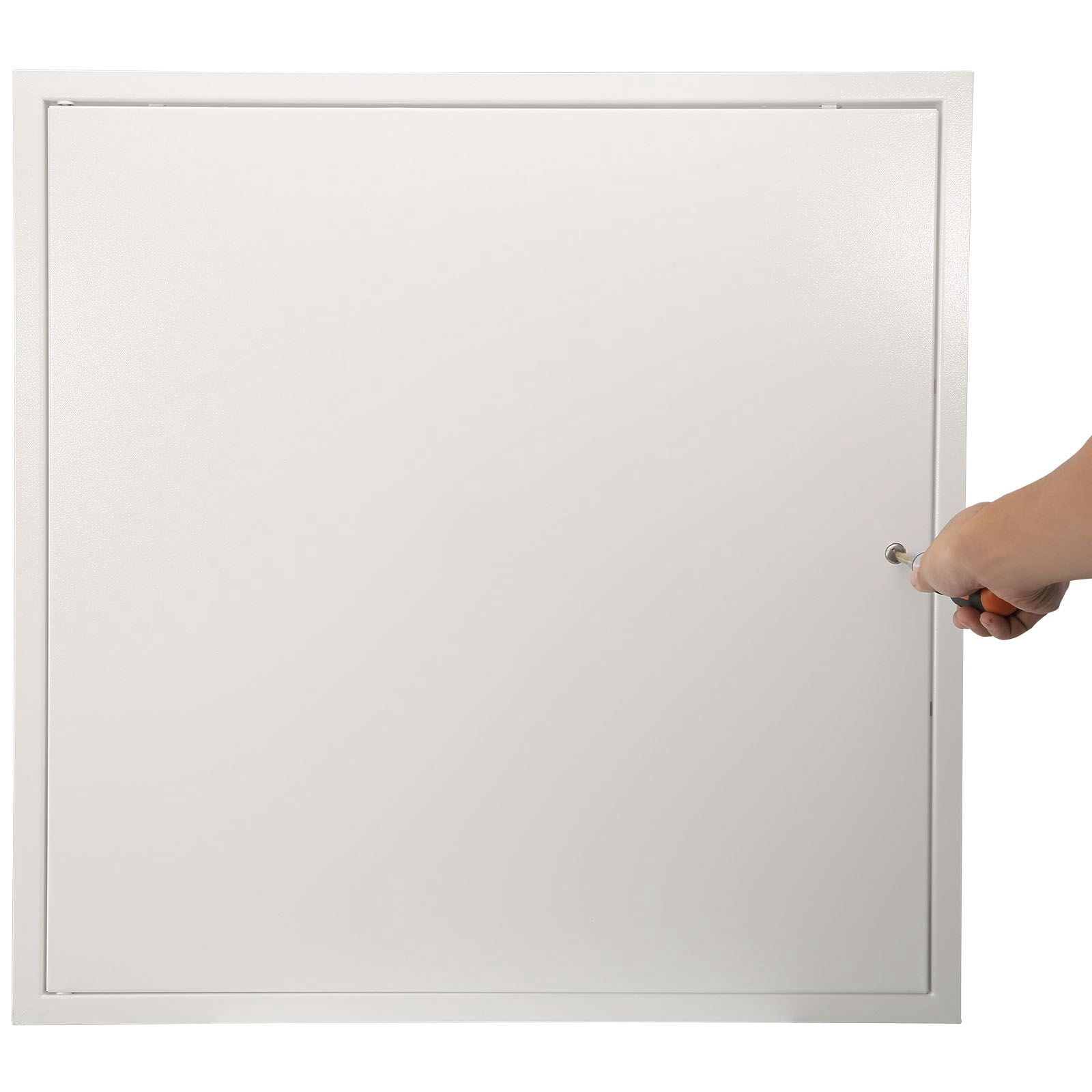 16x16 Inch Galvanized Steel Access Panel, White Baked Paint, Stainless Steel Cam Latch & Pin Hinges, 165° Opening, for Ceiling, Wall, Plumbing & Electrical