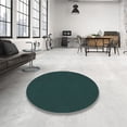 thumbnail image 4 of Ahgly Company Tapis Rond Lavable en Machine Intérieur Transitionnel Vert Sarcelle Profond, 6 Pieds Rond, 4 of 7