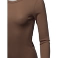 thumbnail image 4 of A2Y Women's Basic Solid Long Sleeve Crew Neck Fitted Thermal Top Shirt Light Brown S, 4 of 6