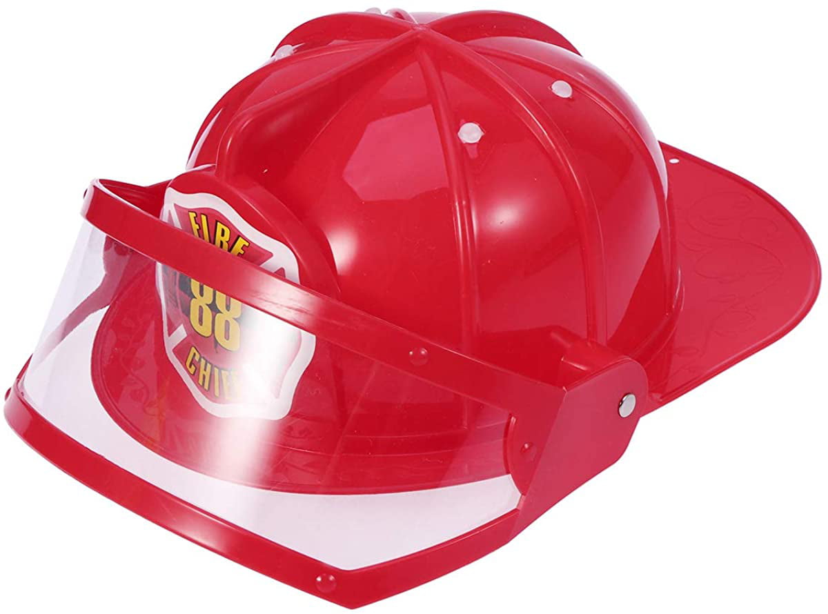 Fireman Safety Helmet Adjustable Hat Kids Children Toddlers Learning Toy 