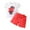 Red, variant on Hienoo Toddler Girls Outfits Ruffle Short Sleeve Graphic T-Shirt Shorts Set, Sizes 2-3T