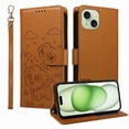 thumbnail image 1 of Funda Cartera GANGXUN con Diseño de Perrito en Relieve para iPhone 15 Plus , Protección 360° con Ranuras y Correa Desmontable, 1 of 6