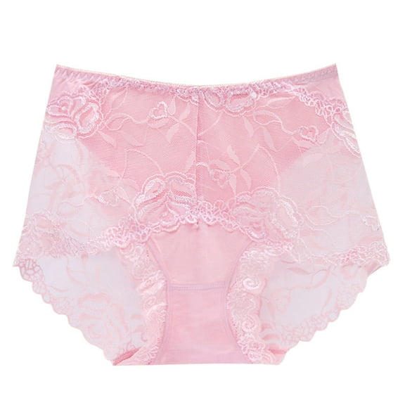 Chukjejifang Women's Panties Womens Mid High Waist Lace Panties Transparent Seamless Large Size Hip Lift Briefs