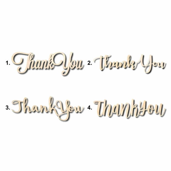 Thank You Sign Unfinished Wood Cutout Home Decor DIY Option 2- 36" Wide / 1/2"