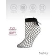 thumbnail image 6 of MeMoi Women's Bow Maxi Fishnet Anklet Socks - Womens - Female, One Size, Black, 6 of 7
