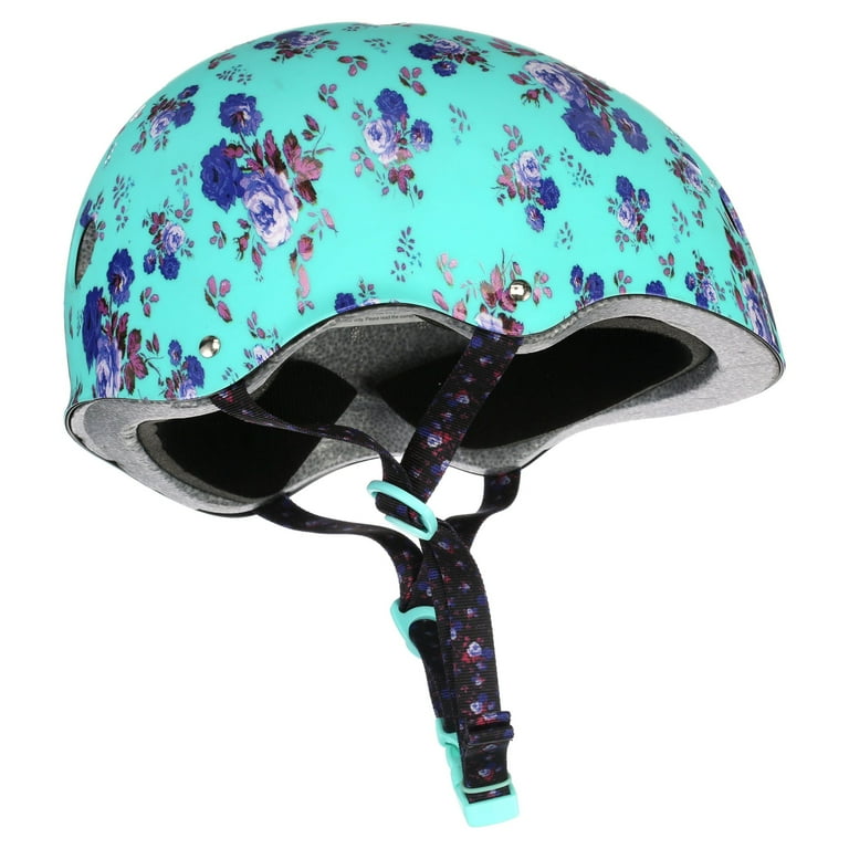 Krash! Fierce Flower Bike Helmet, Mint, Youth 8+ (54-58cm Krash! Fierce Flower Bike Helmet, Mint, Youth 8+ (54-58cm