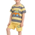 thumbnail image 2 of Rvasteizo Toddler Loungewear Print Crew Neck Short Sleeve Top and Elastic Waist Casual Outfits for Kids 6 Months to 6 Years, 2 of 5