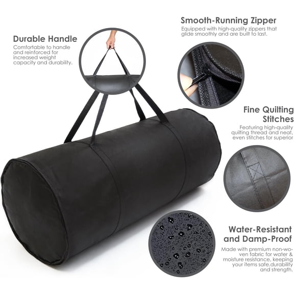 Folding Mattress Storage Bag for 4 Inch Futon - Heavy Duty Waterproof Organizer with Reinforced Handles