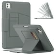 thumbnail image 2 of Dteck Luxury Business Case for iPad Pro 11 inch (M4) 2024,Mangetic Leathe Card Slots Smart Case Built-in Pencil Holder Shockproof TPU 7 Viewing Angles Stand Folio Cover,Gray, 2 of 10