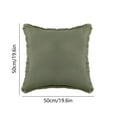 thumbnail image 3 of Btomtd 19.6x19.6 in Thickened Washed Linen Pillow Cover with Tassel Decorative Pillowcase for Sofa Living Room Bedroom Bedside Cushion Cover Pillow Case, Green-L, 3 of 6