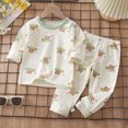 thumbnail image 2 of NOLDARES 2pcs Toddler Infant Baby Boy Fall Winter Clothes Long Sleeve Graphic Sweatshirt Tops Casual Pants Set Outfits Clothing(Light Green,3-4 Y), 2 of 6