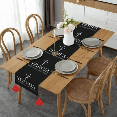 

Yeshua Jesus Christian Boho Table Runner Table Party Home Dining Table Décor Tassels For Indoor Outdoor 14 X 60 Inch Long