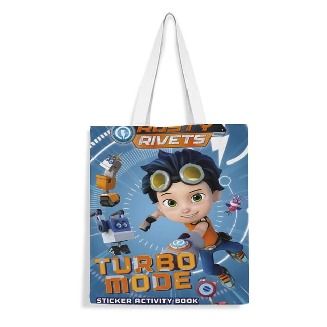 Rusty Rivets Bolso de tela con estampado de lienzo para mujer, bolsa de compras reutilizable y estética, con cremallera interior, regalo para mujer,38*45cm.