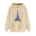 thumbnail image 1 of Sweat à Capuche pour Femmes Mode Femmes Décontracté Imprimé T-shirt à Manches Longues Chemisier Col Rond Casual Tops Pull-Over Cordon de Serrage Sweatshirt, 1 of 4