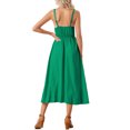 thumbnail image 3 of INSPIRE CHIC Women's 2024 Summer Boho Maxi Dress Casual Sleeveless Spaghetti Strap Tied Waist Flowy Long Maxi Dress M Green, 3 of 5