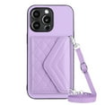 thumbnail image 3 of for iPhone 13 Pro Max Slim Case with Card Holders and Strap for Women, iPhone 13 Pro Max Phone Case Wallet PU Leather Kickstand RFID Blocking Flip Shockproof Wallet Case - Purple, 3 of 11