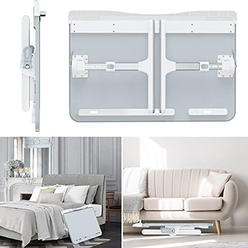 Laptop Bed Tray Desk, Foldable and Adjustable Lap Table with Heights and Angles, Upgraded-Sturdy Laptop Lap Desk for Bed/Sofa/Couch/Floor (2 Drawers, X-Large, Grey)