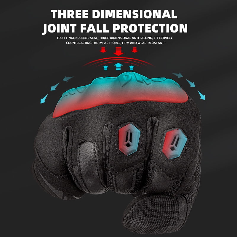 Men's Motorcycle Gloves, 3D Palme, Anti-fall Protect Finger Joints,Two-finger Touch Screen for Motorbike Racing Cycling Motocross Mountain Gloves M-XXL