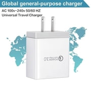 Universal USB Wall Charger W/ LED Digital Display, 3-Port Quick Charger 3.0 Plug Fast Charging USB Hub Power Adapter for iPhone 11 Pro XS Max XR X 8 7 6S Plus, Samsung Galaxy S8/S9/S10/S20 Note 10, LG