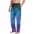 thumbnail image 5 of FREEAMG Men's Pajama Pants with Pockets Sleepwear Lounge Pants Stretch Casual Galaxy Stars Universe Navy Purple 26, 5 of 7