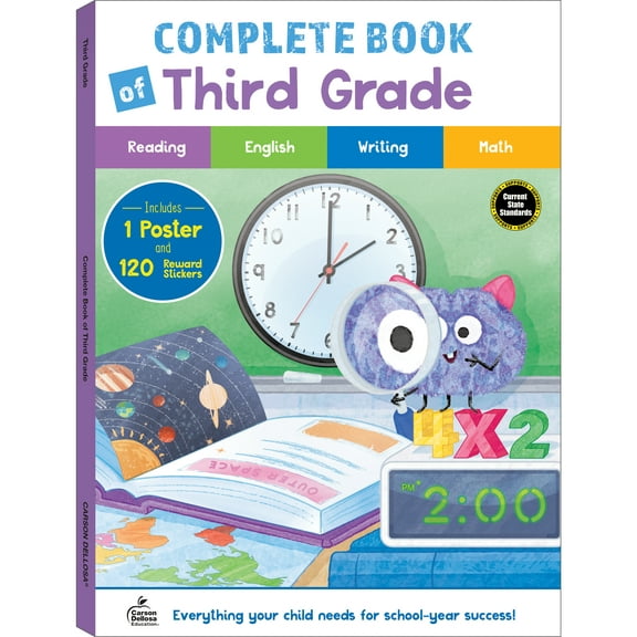 Thinking Kids Complete Book of Third Grade Workbook (256 pages, 120 stickers, 1 poster) Grade 3