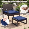thumbnail image 4 of Gymax Furniture Set Patio Rattan Conversation Set for BalconyPorch Backyard Outdoor Navy, 4 of 9