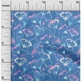 thumbnail image 1 of oneOone Tissu Polyester Lycra Bleu Fleur Aquarelle Matériel de Robe Tissu Imprimé Tissu au Mètre 56 Pouces de Large, 1 of 4