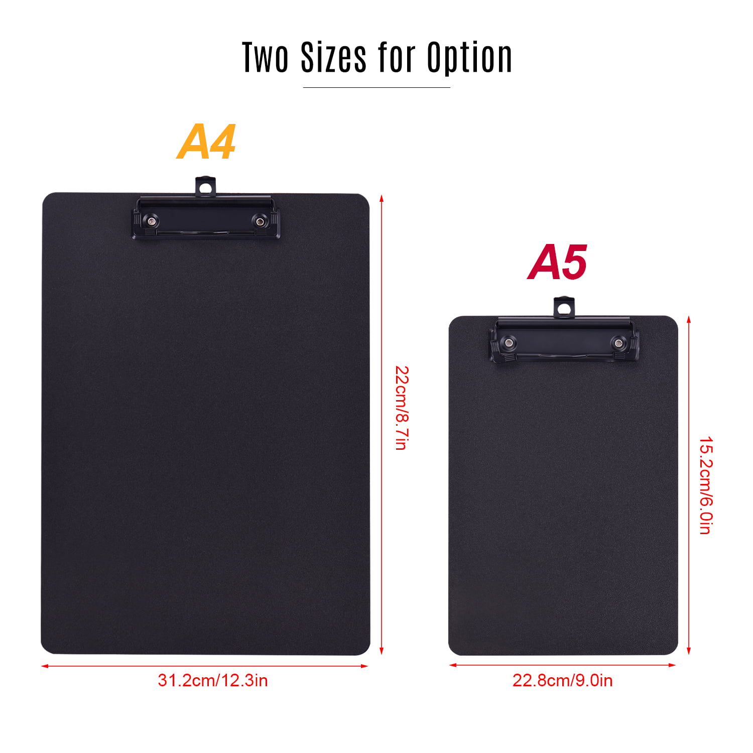 A4 Size Plastic Clipboard Writing Pad Board Low Profile Clip Document D2J3