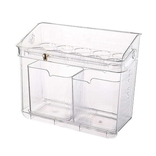 Soporte para huevos para la puerta del refrigerador. Capacidad para 10 huevos. También es un estante para tarros de especias. Multiusos. blanco