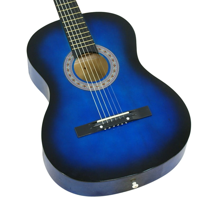 ZENSTYLE 38in Beginners Acoustic Guitar with Guitar Case, Strap, Tuner and Pick for Starter - Blue ZENSTYLE 38in Beginners Acoustic Guitar with Guitar Case, Strap, Tuner and Pick for Starter - Blue