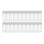 (20) Edgar Marcus Brand Round Clear Plastic (Nickel) Size Coin Storage Tube Holders with Screw on Lid