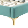 thumbnail image 6 of Modway Emerson Performance Velvet King Platform Bed in Mint, 6 of 10