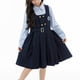 thumbnail image 5 of Conjunto de falda y falda estilo universitario para niños, uniforme de jardín y camisa de manga larga para niñas, conjunto de dos piezas con falda y camiseta sin mangas, vestido de estudiante, conjunt, 5 of 9
