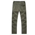 thumbnail image 4 of SWSMCLT Men's Long Casual Cargo Pants Pants Pocket Casual Button Trousers Loose Cotton Straight Leg Army Green 38, 4 of 4