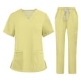 thumbnail image 2 of Garbnen Medical Uniform Women's Scrubs Set Stretch V-Neck Womens Scrub Tops & Yoga Jogger Scrub Pants Nurse Uniform with Pockets, 2 of 7